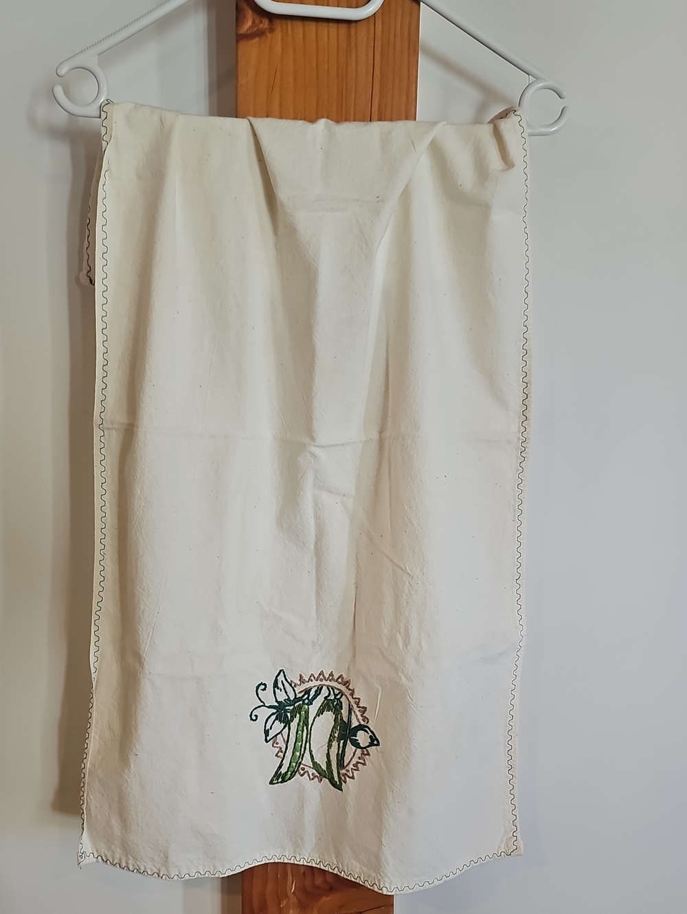 Vintage Embroidered Cotton Tea Towel